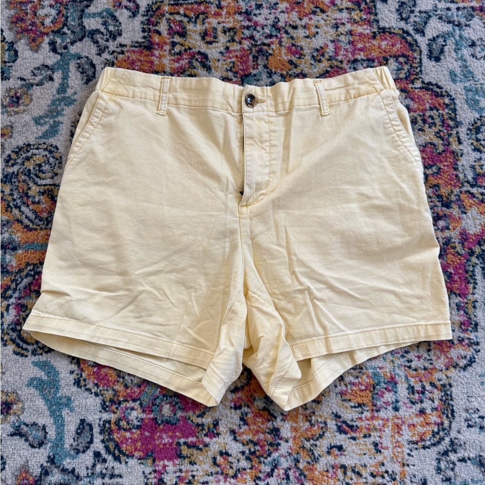 Old Navy Light Yellow Flat Front Shorts
